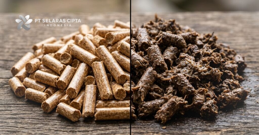damaged rice husk pellets
