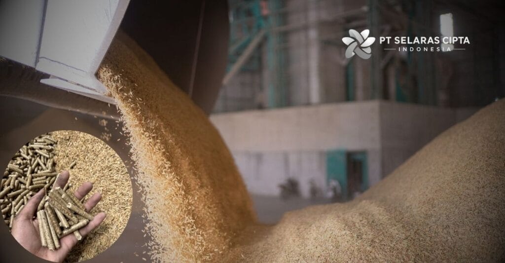 pure rice husk material for pellet production